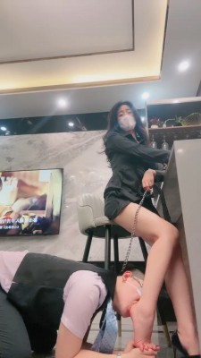 【婧児小主】GTS晓G全语言 黑丝蓝高跟使用小国人类黑丝脚底踩高跟碾鞋里踩YC-220411-2