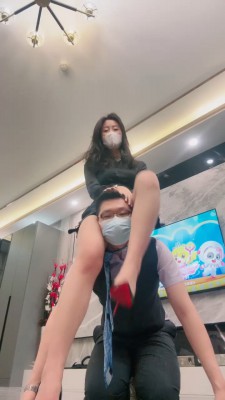 【婧児小主】GTS晓G全语言 黑丝蓝高跟使用小国人类黑丝脚底踩高跟碾鞋里踩YC-220411-2