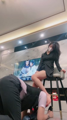 【婧児小主】GTS晓G全语言 黑丝蓝高跟使用小国人类黑丝脚底踩高跟碾鞋里踩YC-220411-2