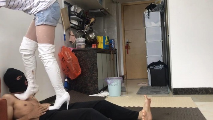 图片[4]_邻家风小鱼姐姐白丝高跟靴子全体重踩绳艺学员上集_HD绳艺资源