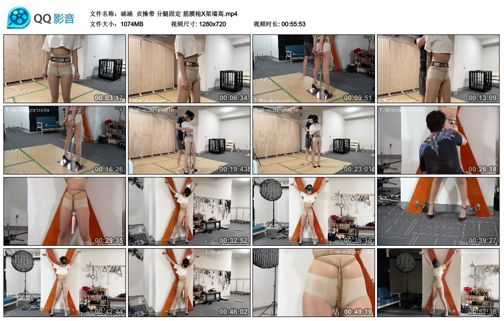 【涵涵】 贞操带 分腿固定 筋膜枪X架墙高_HD绳艺资源