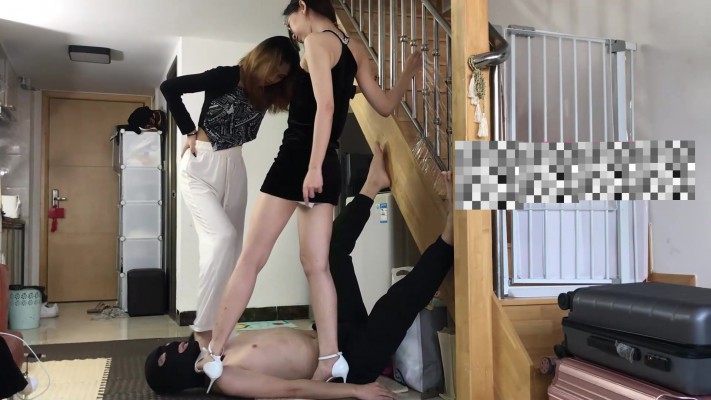 小鱼姐姐晚礼服白高跟携手梦梦女神艺术全体重踩踏,踩脖子_HD绳艺资源