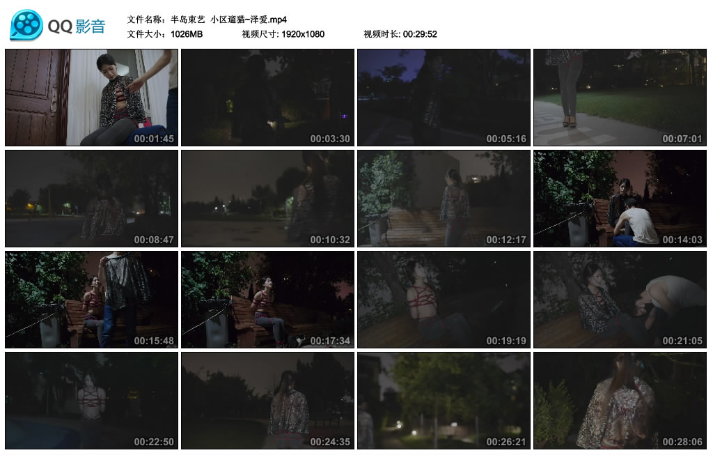 半岛束艺  小区遛猫~泽爱_HD绳艺资源