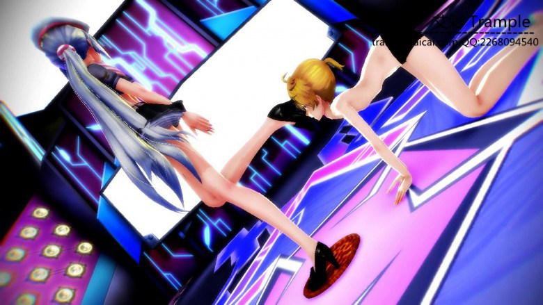 MMD 美女踩踏披萨喂食踩踏 动漫 R-190417-5