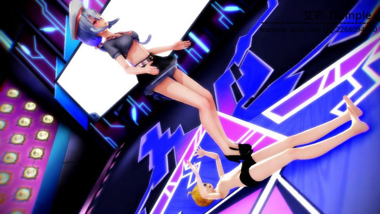 MMD 美女踩踏披萨喂食踩踏 动漫 R-190417-5_HD绳艺资源