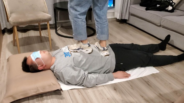 【橘子粥】37分钟斯凯奇棉袜不间断踩踏 YC-221104-6