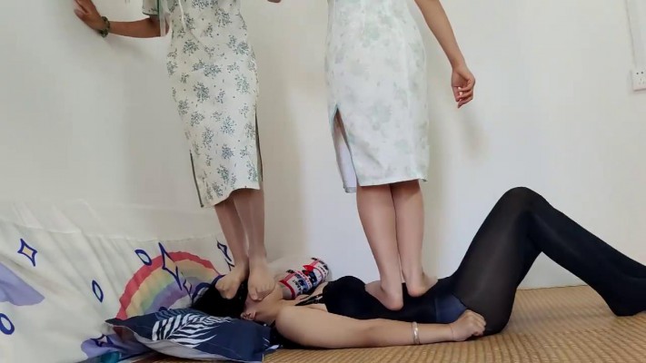 【00后蕬小乃】旗袍肉丝高跟鞋全体重踩女M YC-220719-2